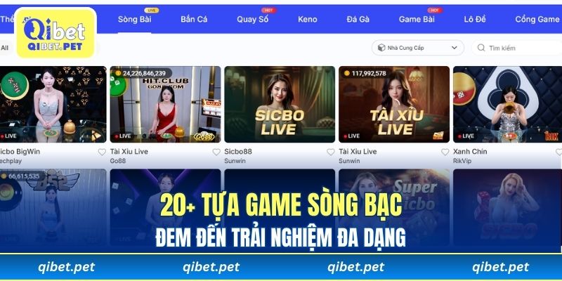 20+ Tựa game sòng bạc đem đến trải nghiệm đa dạng