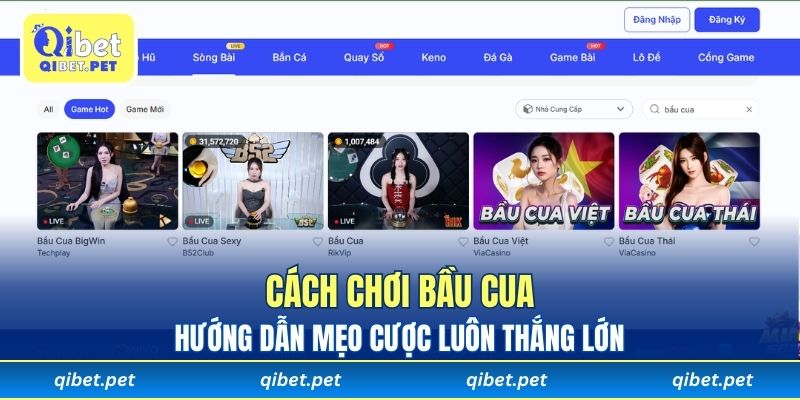 Cách chơi bầu cua