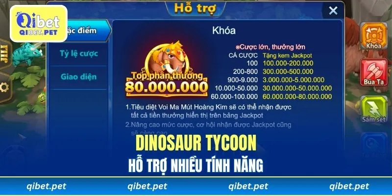 Dinosaur Tycoon hỗ trợ nhiều tính năng