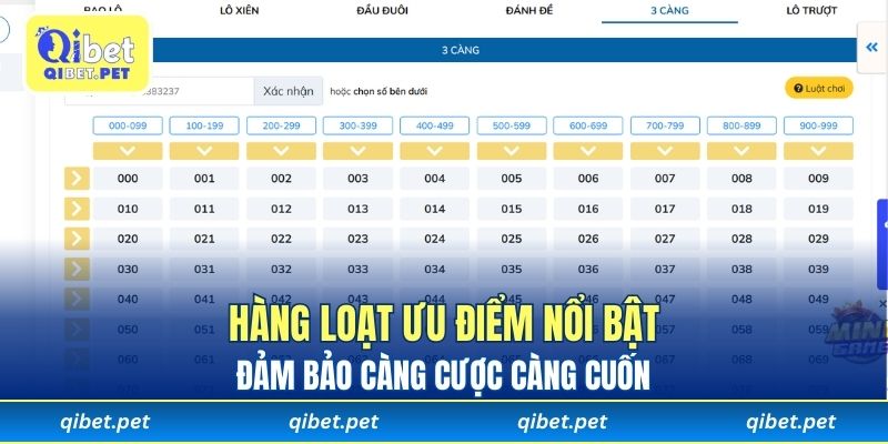 Hàng loạt ưu điểm nổi bật đảm bảo càng cược càng cuốn 
