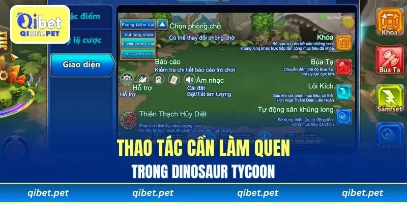 Thao tác cần làm quen trong Dinosaur Tycoon